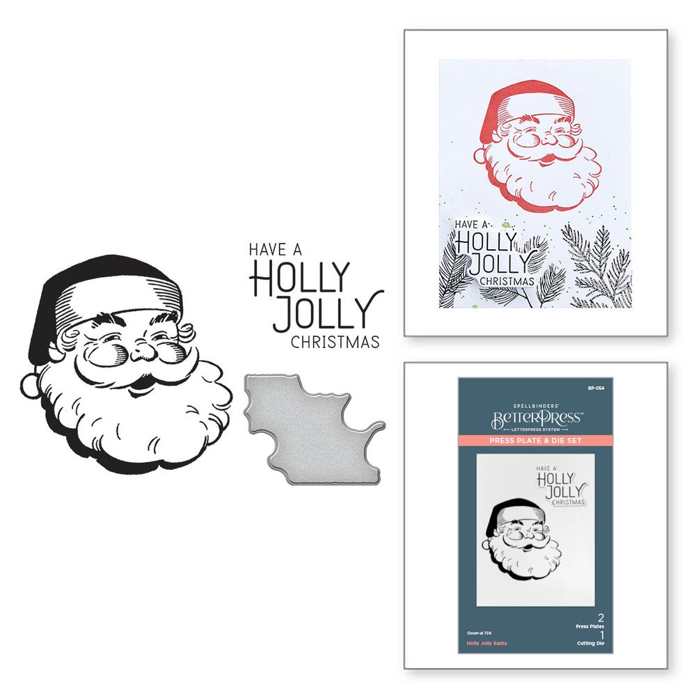 Holly Jolly Santa - BetterPress Plate &amp; Die Set