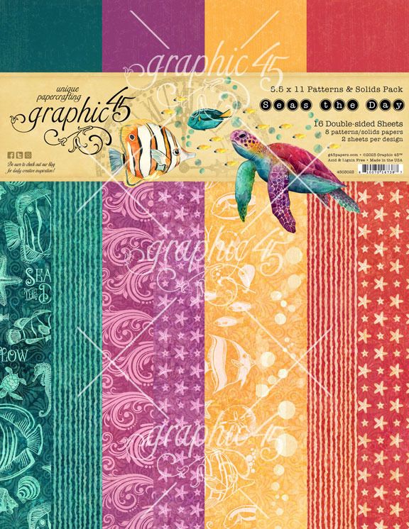 8.5x11 Patterns &amp; Solids Paper Pack - Seas the Day Collection