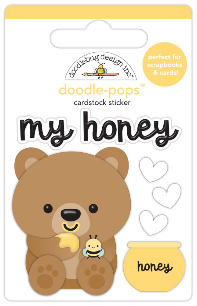 My Honey - Doodle-pops 3D Cardstock Sticker - Bee Happy Collection