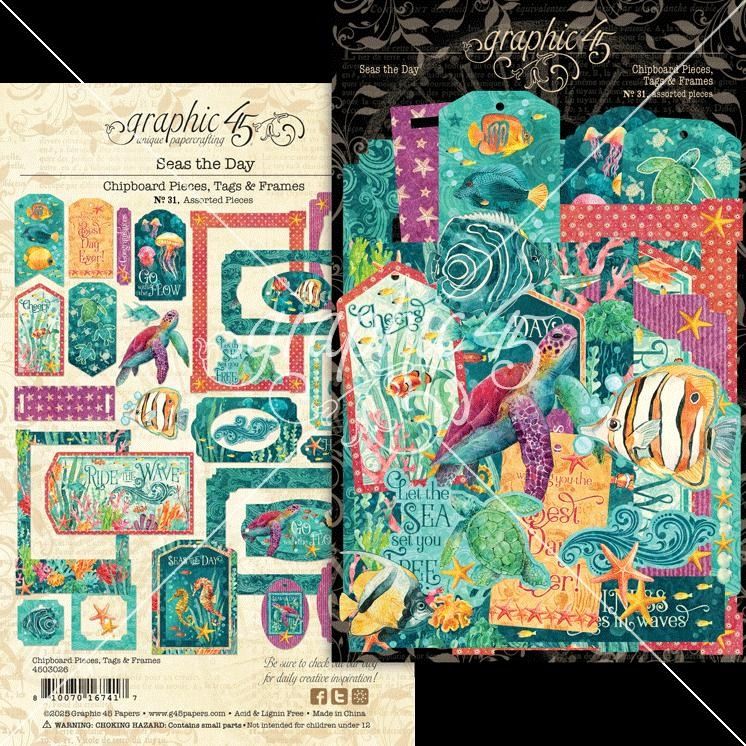 Tags &amp; Frames - Chipboard Pieces - Seas the Day Collection