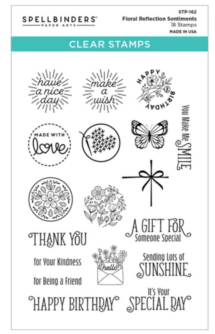 Floral Reflection Sentiments - Clear Stamp Set