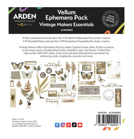 Vellum Ephemera Pack - Vintage Makers Collection