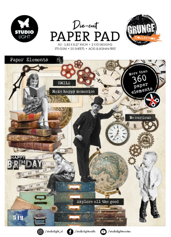Die-cut Paper Pad - Grunge Collection