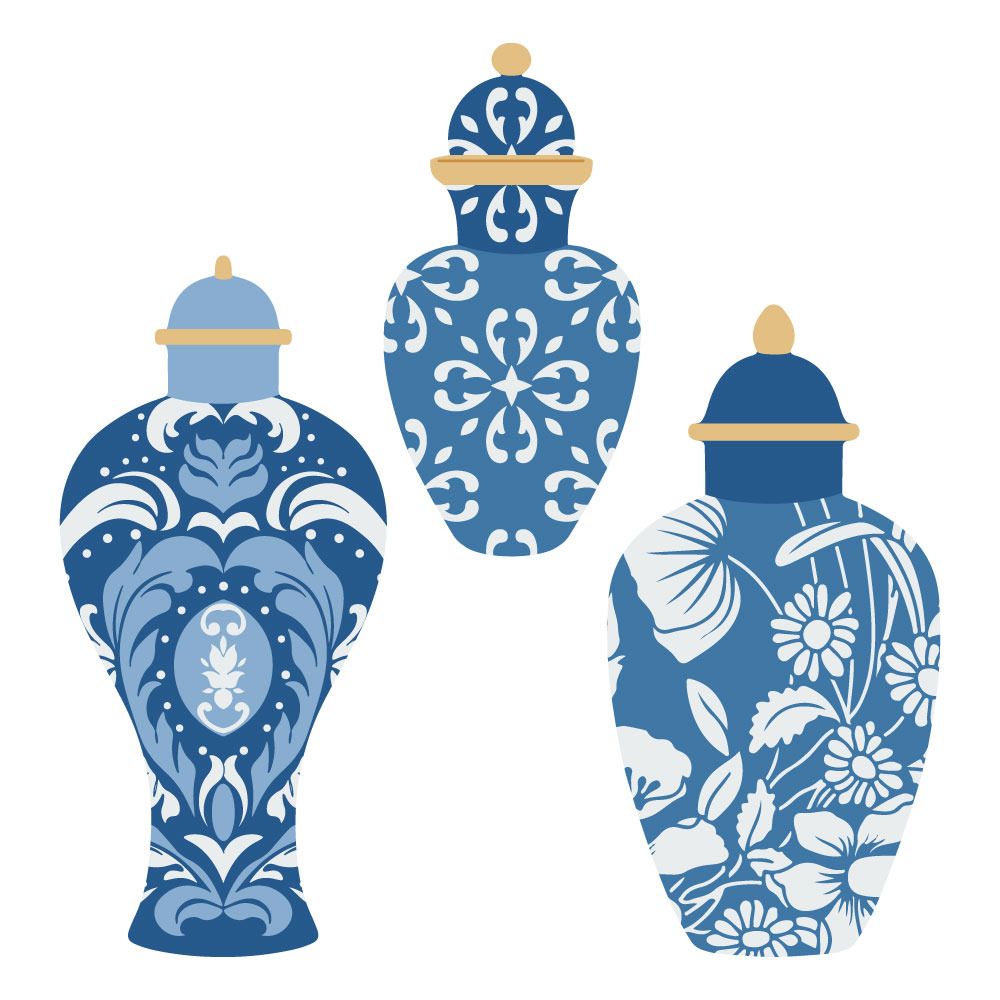 Ginger Jar Detail - Stencil Set