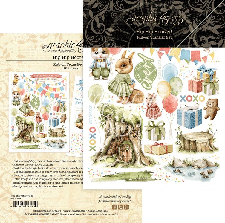 Rub-on Transfers - Hip Hip Hooray Collection