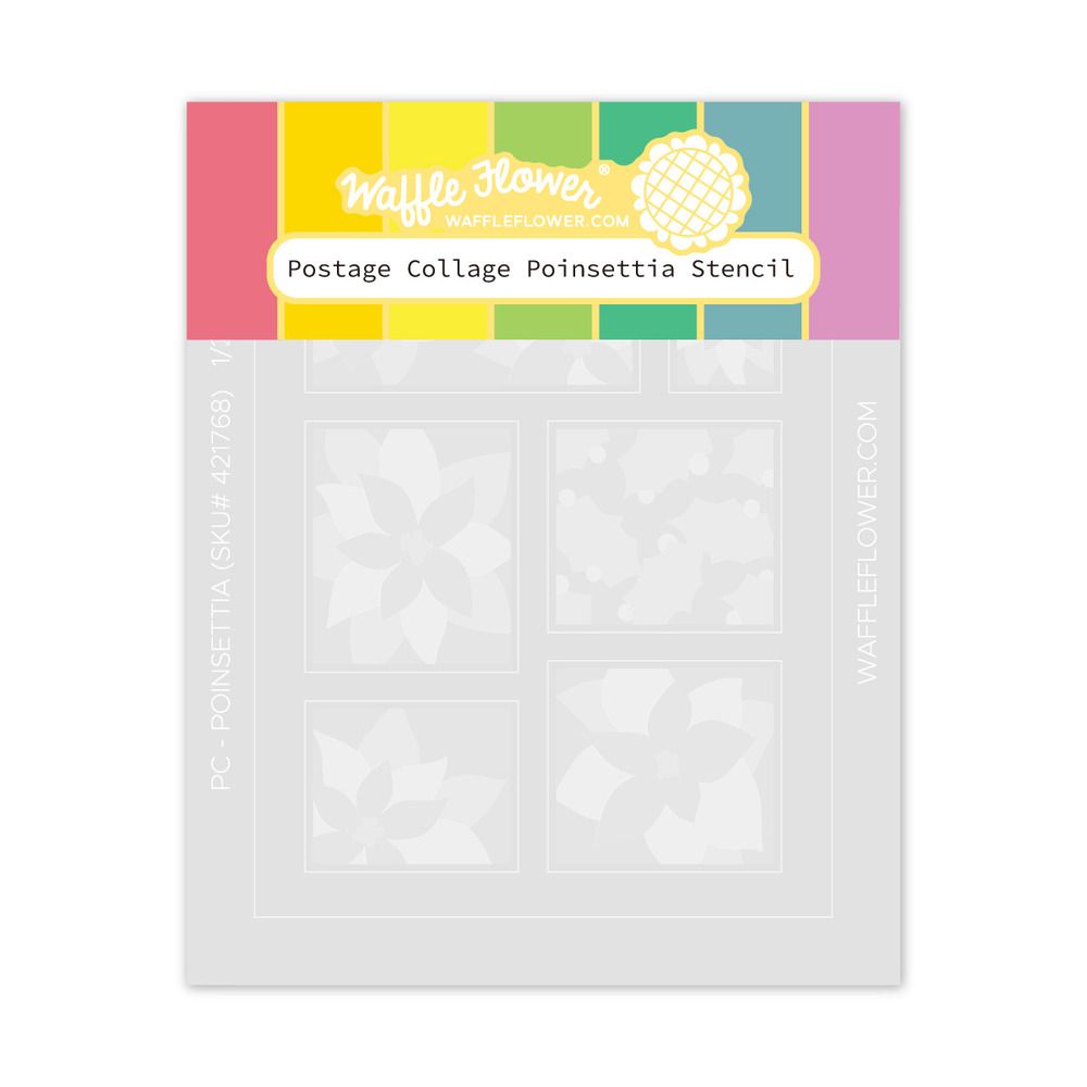 Postage Collage Poinsettia - Stencil Set
