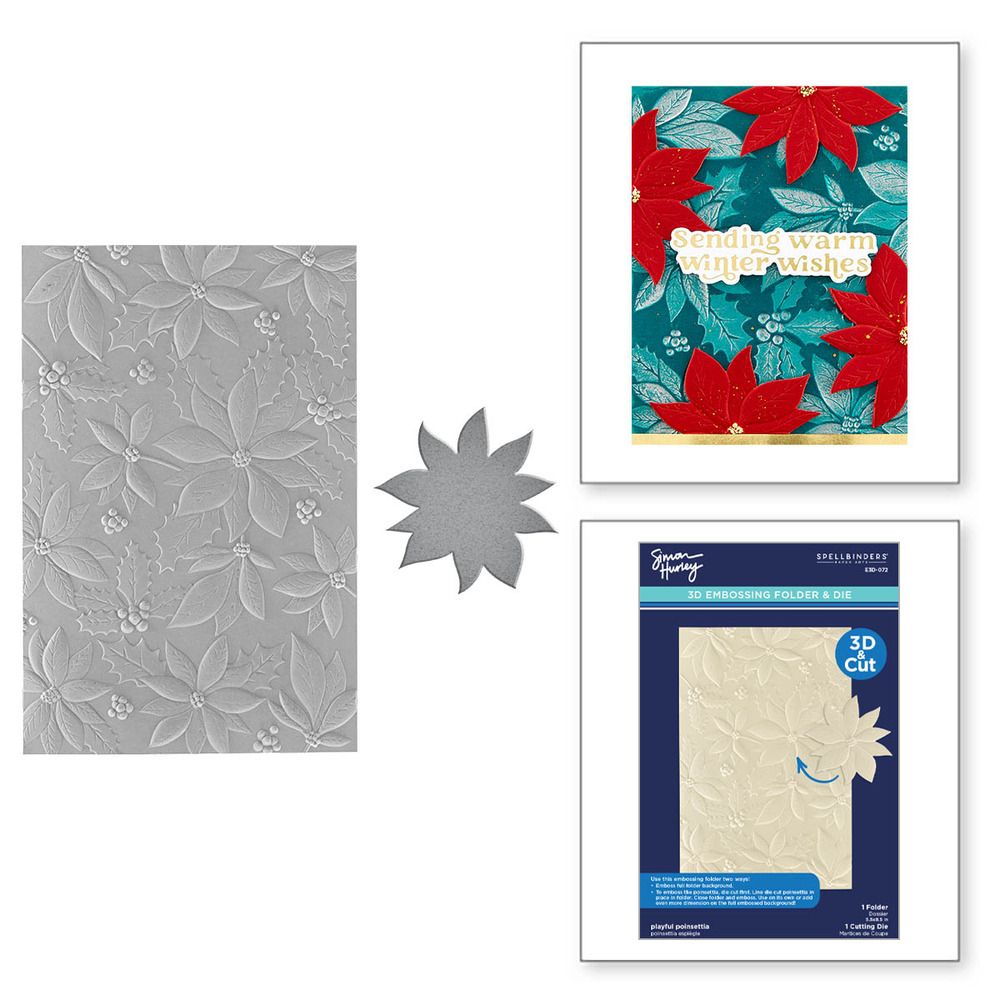 Playful Poinsettia - 3D Embossing Folder with Die