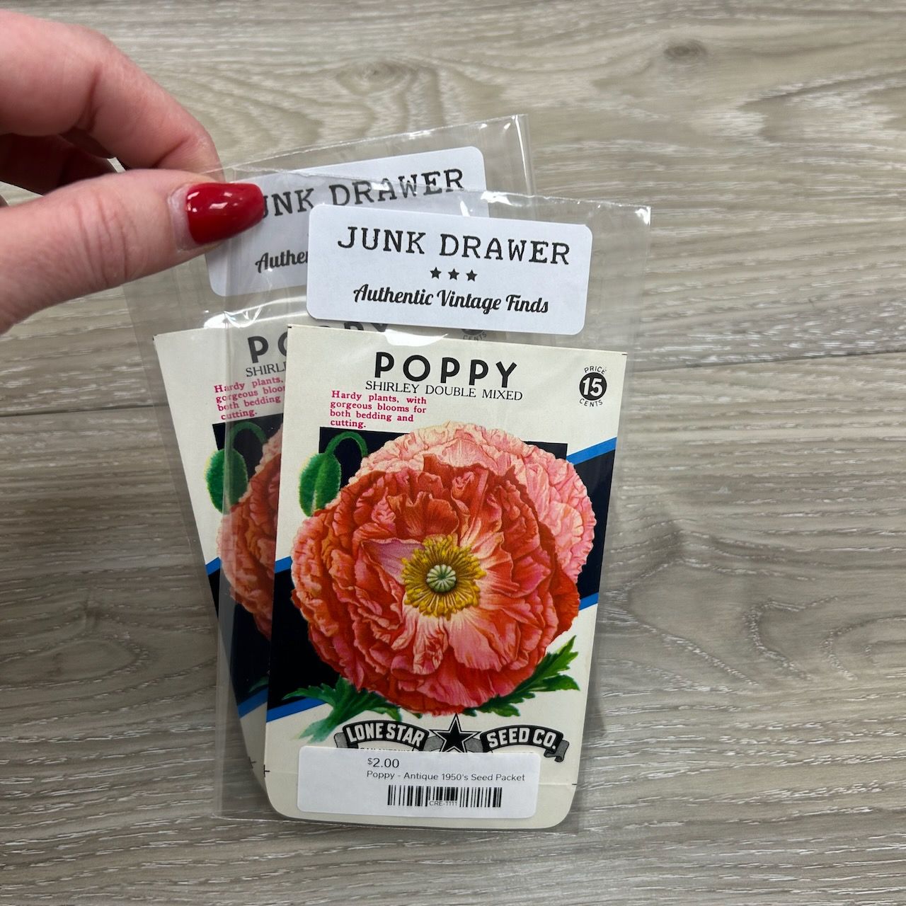 Poppy - Antique 1950&#39;s Seed Packet