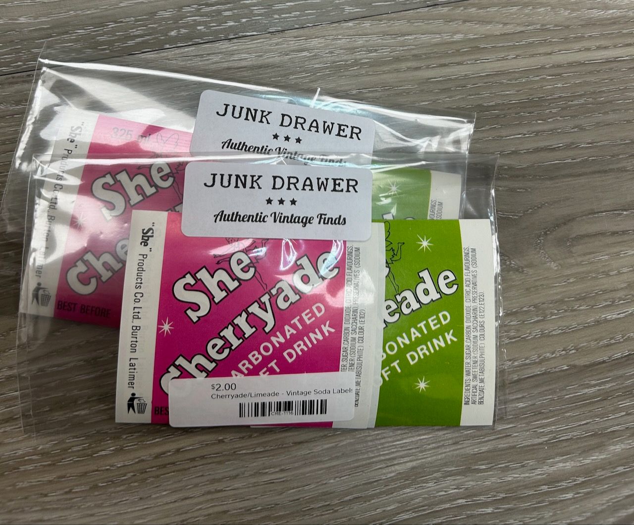 Cherryade/Limeade - Vintage Soda Labels