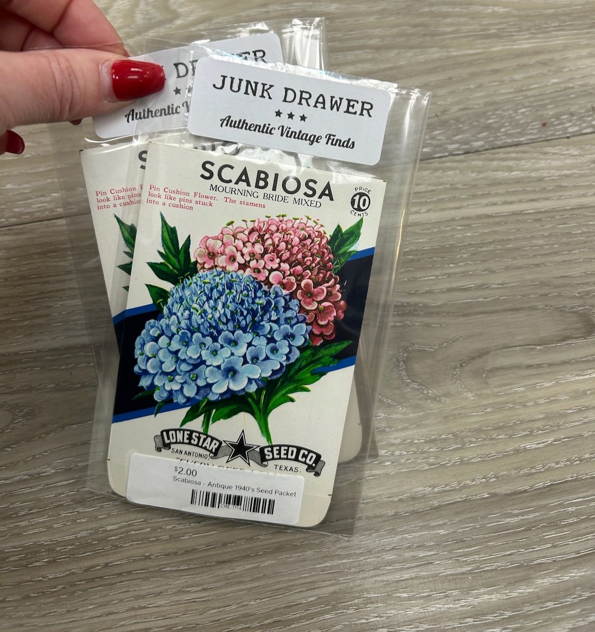 Scabiosa - Antique 1940&#39;s Seed Packet