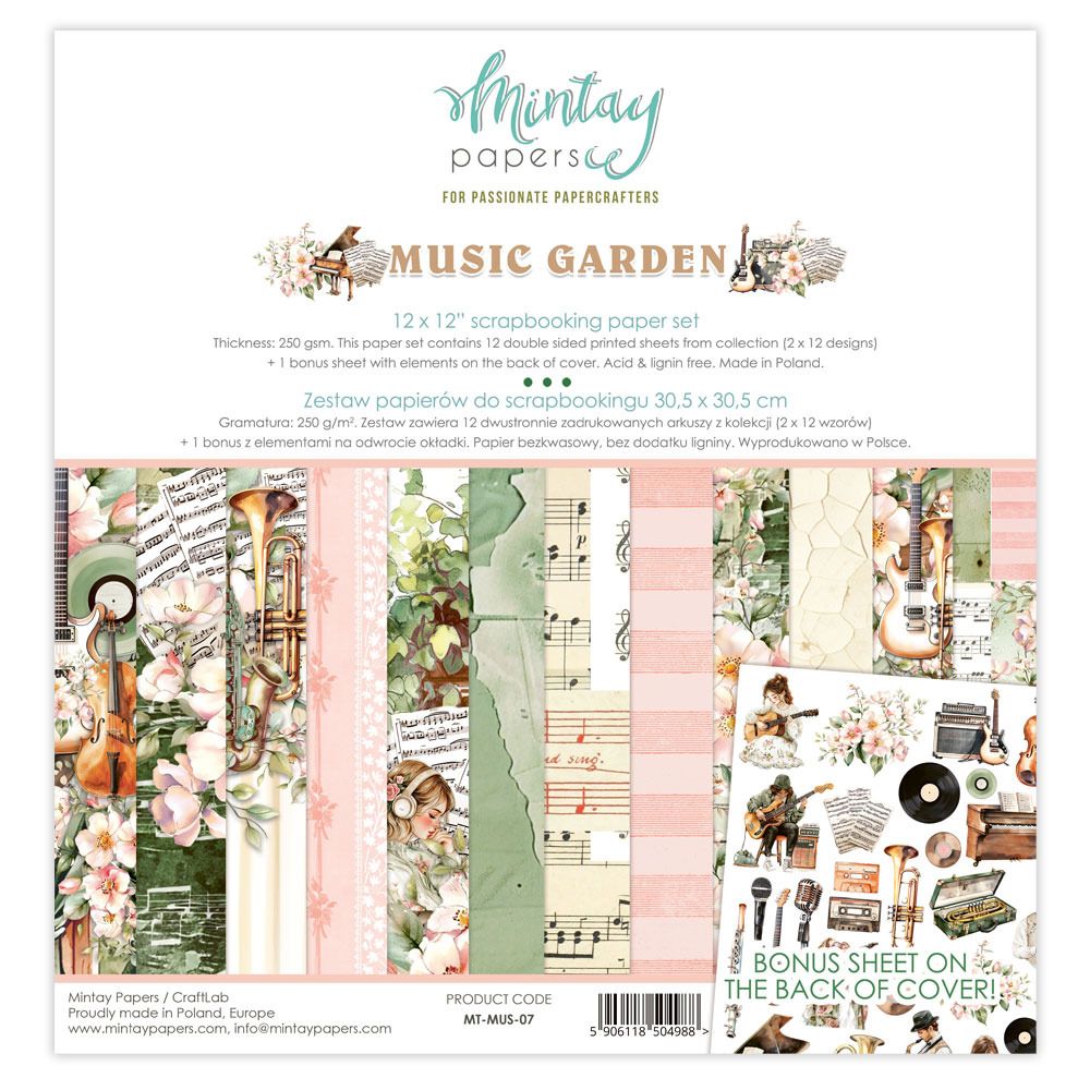 12x12 Paper Set - Music Garden Collection