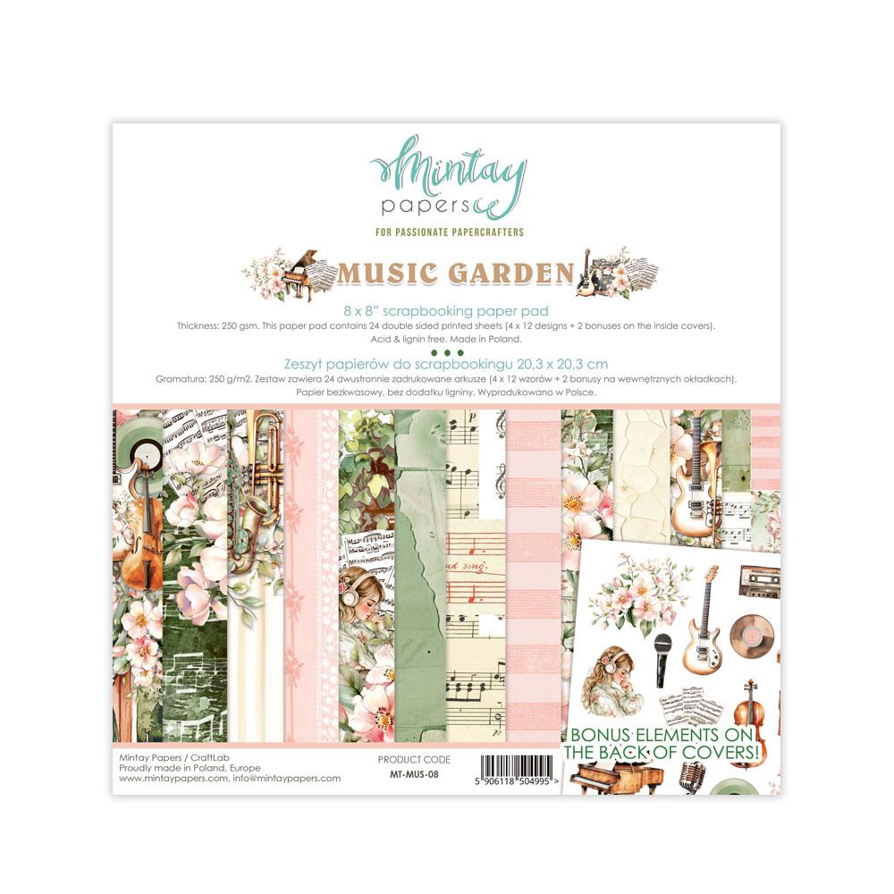 8x8 Paper Pad - Music Garden Collection