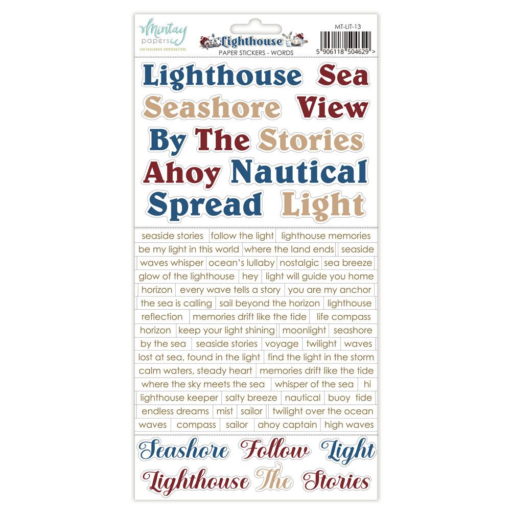 Words - 6x12 Paper Stickers - Lighthouse Collection