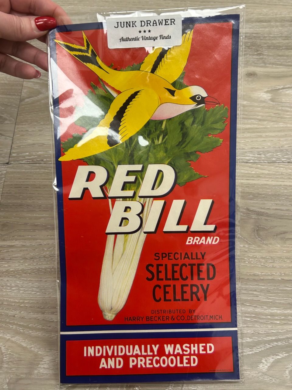 Red Bill - Vintage Crate Label