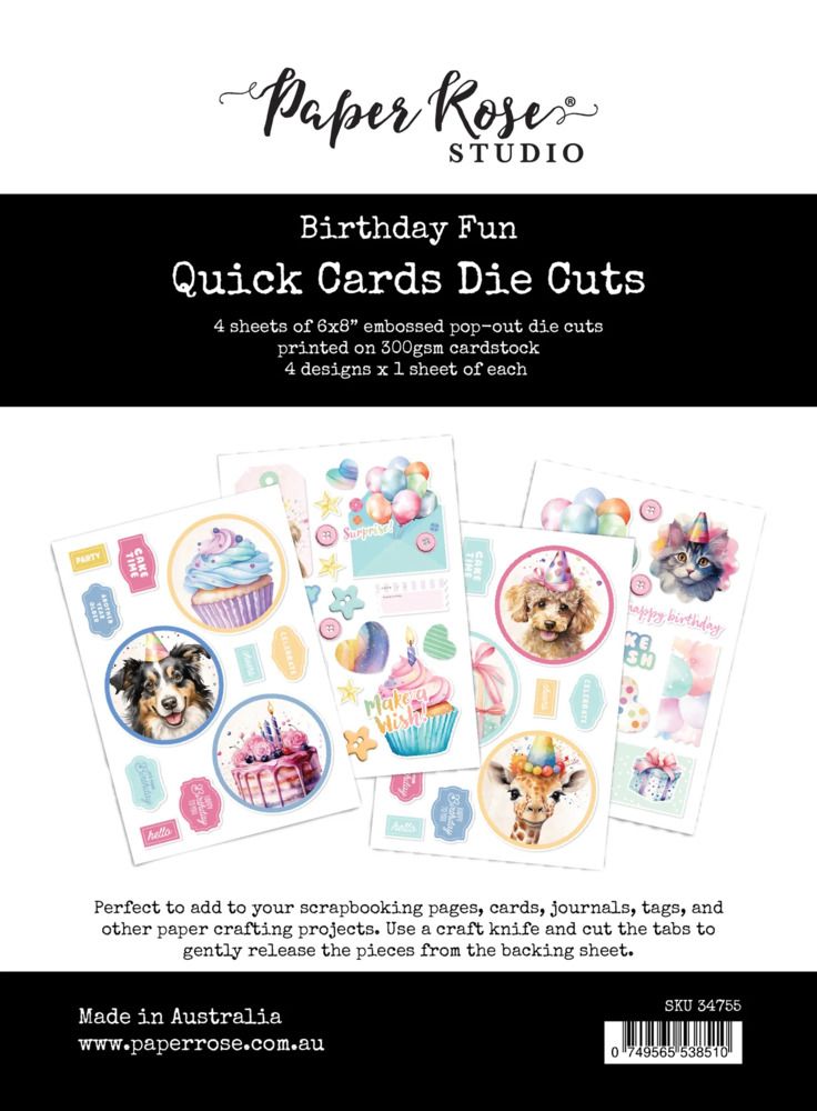 6x8 Quick Cards Die Cuts - Birthday Fun Collection