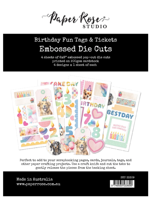 Tags &amp; Tickets Embossed Die Cuts - Birthday Fun Collection