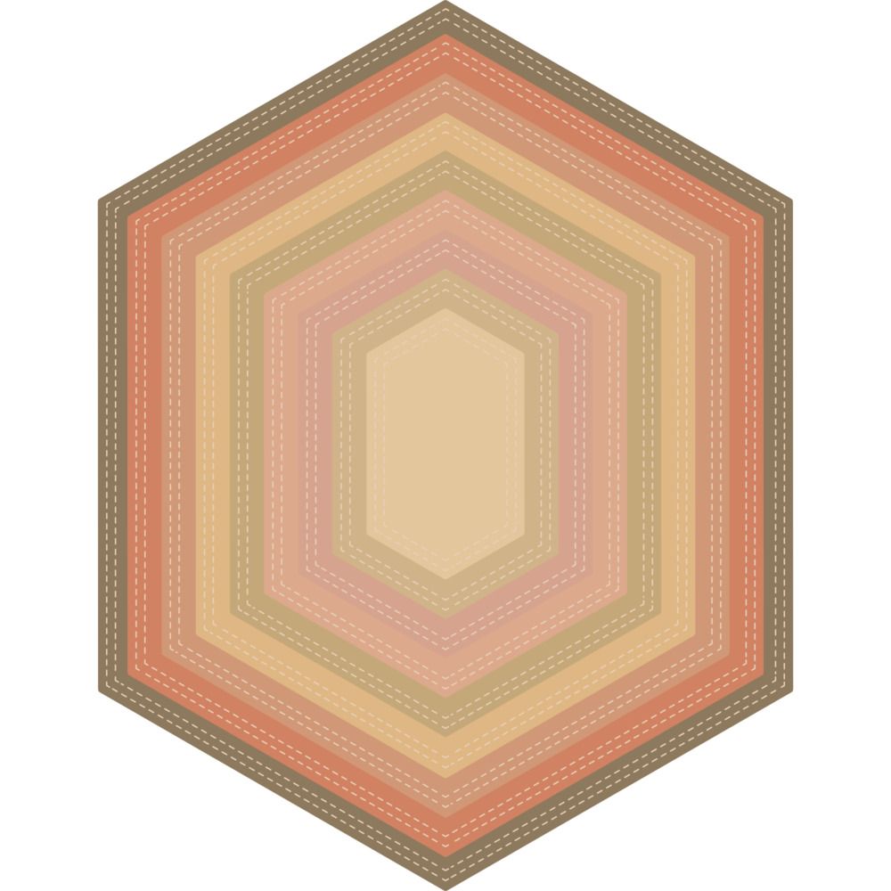 Nesting Double Stitched Hexagons - Die Set