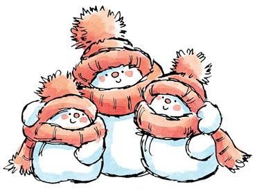 Snow Family - Wood Stamp