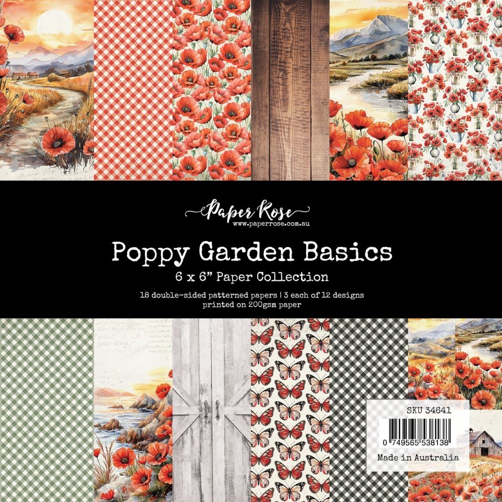 6x6 Paper Pack - Poppy Garden Basics Collection