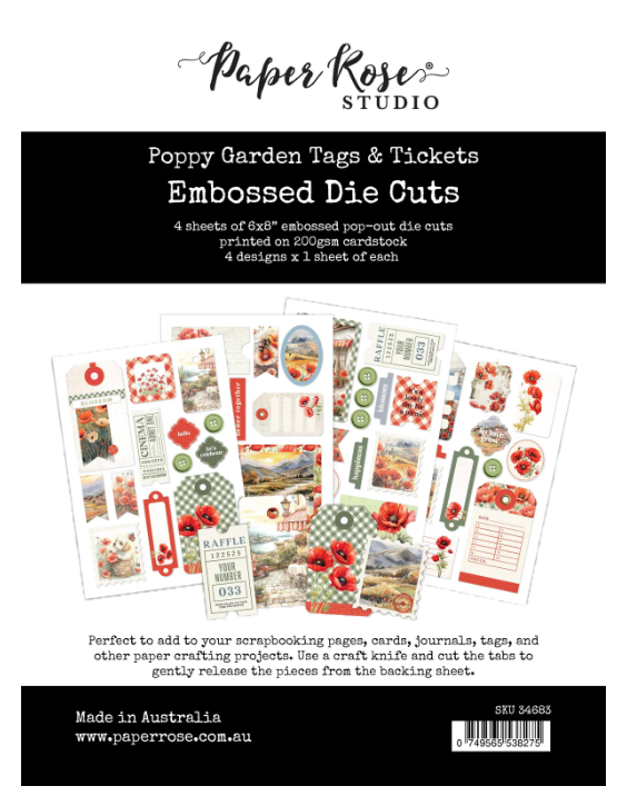 Tags &amp; Tickets - Embossed Die Cuts - Poppy Garden Collection