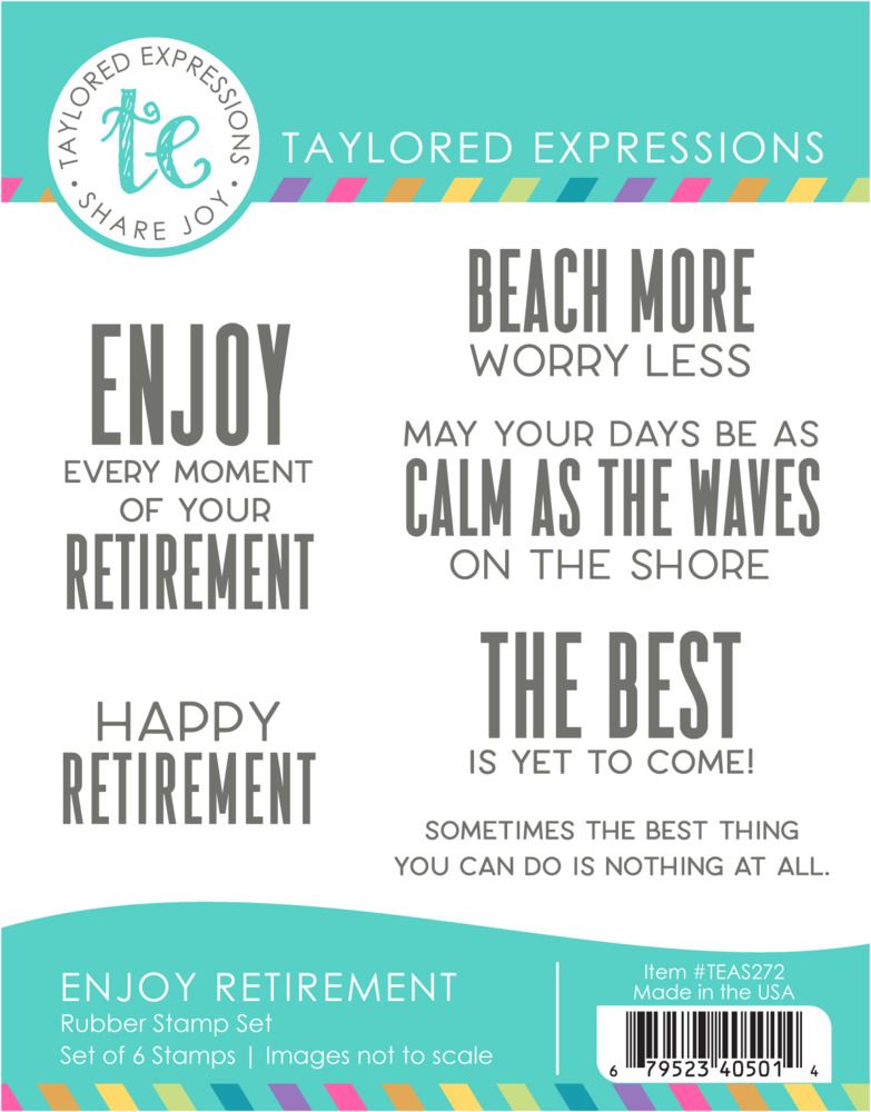 Enjoy Retirement - Cling Stamp Set