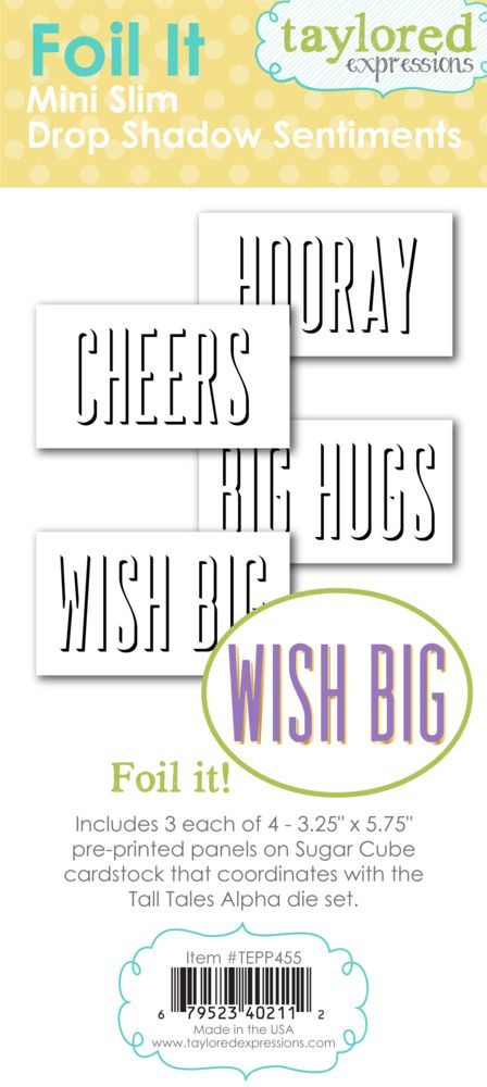Mini Slim Drop Shadow Sentiments - Foil It