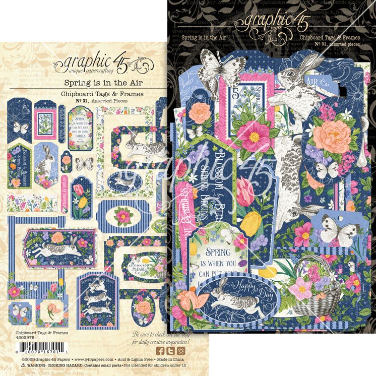 Tags &amp; Frames - Chipboard Pieces - Spring is in the Air Collection