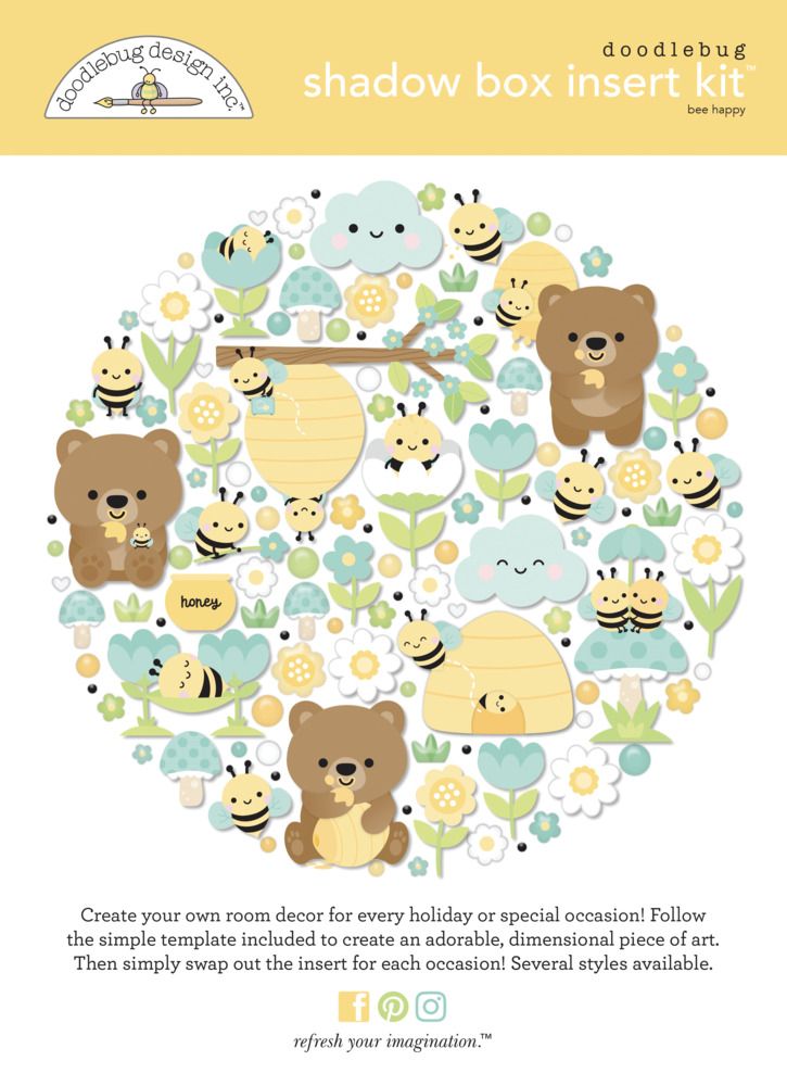 Shadow Box Insert Kit - Bee Happy Collection