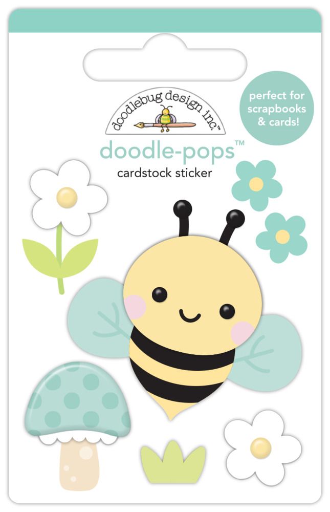 Bee Happy - Doodle-pops 3D Cardstock Sticker - Bee Happy Collection