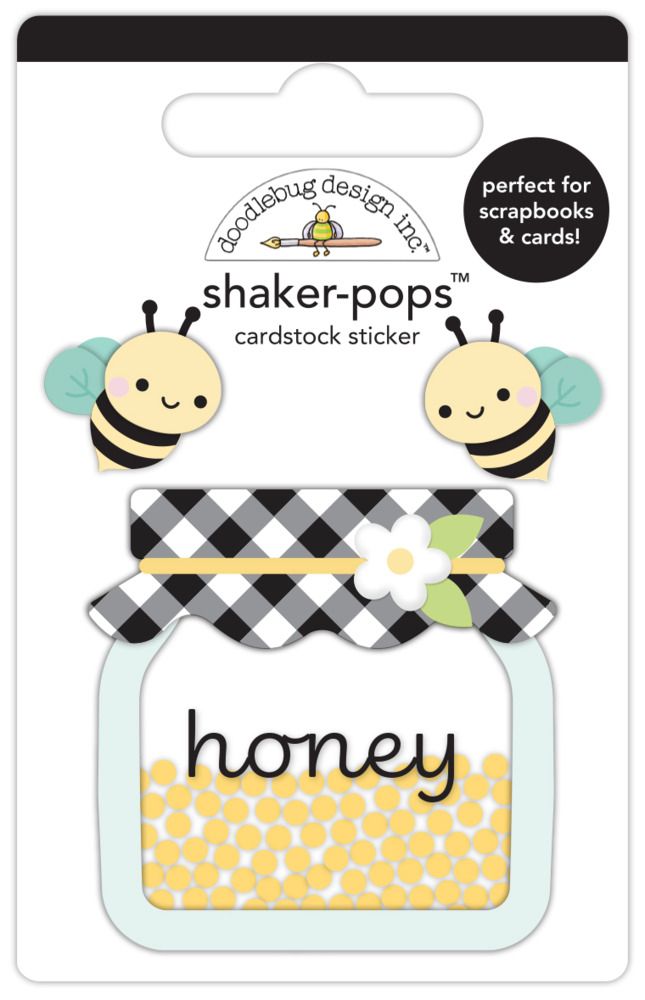 Honey Bees - Shaker-pops Cardstock Sticker Set - Bee Happy Collection