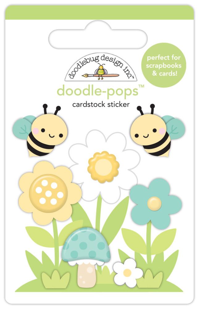 Bee-Utiful Garden - Doodle-pops 3D Cardstock Sticker - Bee Happy Collection