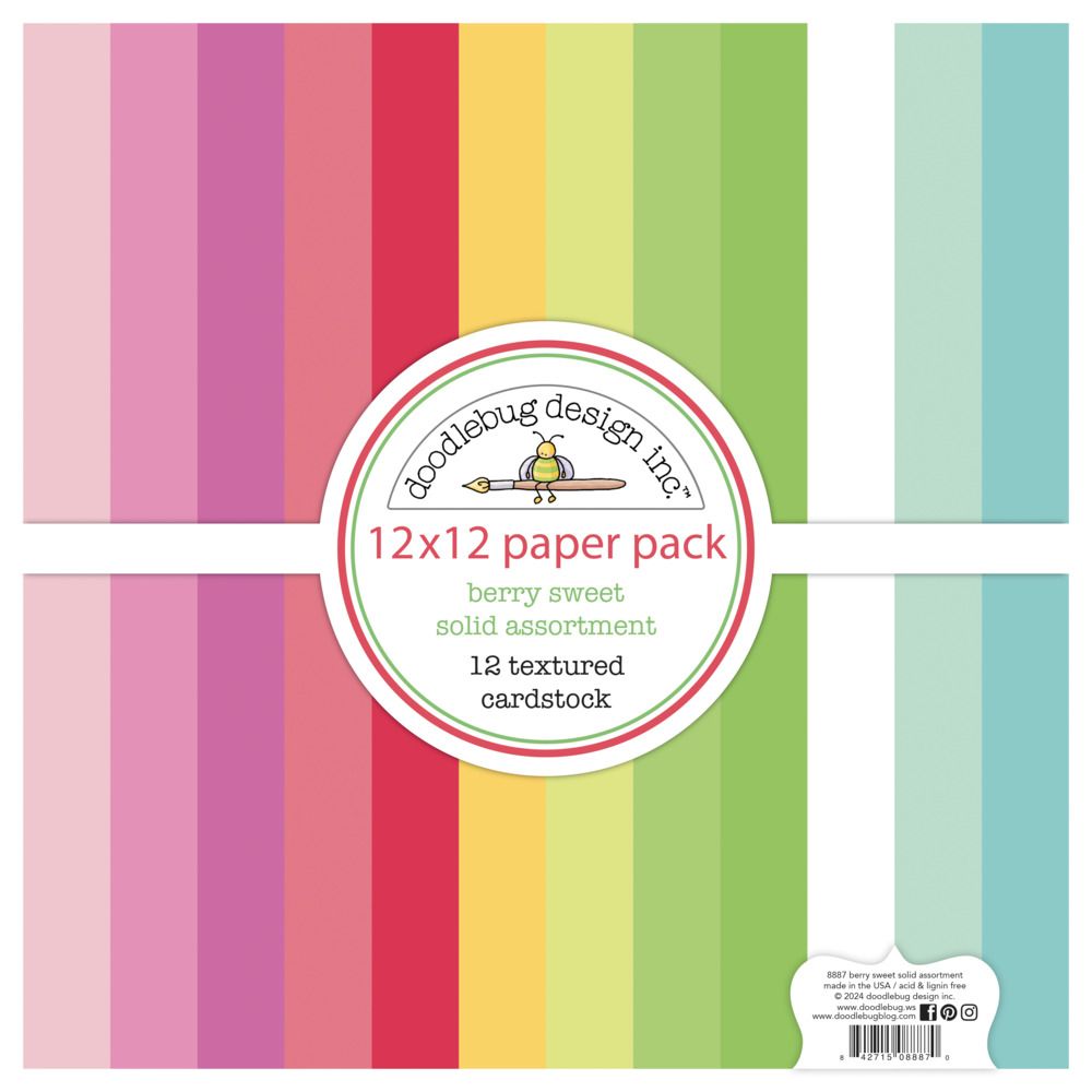 12x12 Textured Cardstock Pack - Berry Sweet Collection
