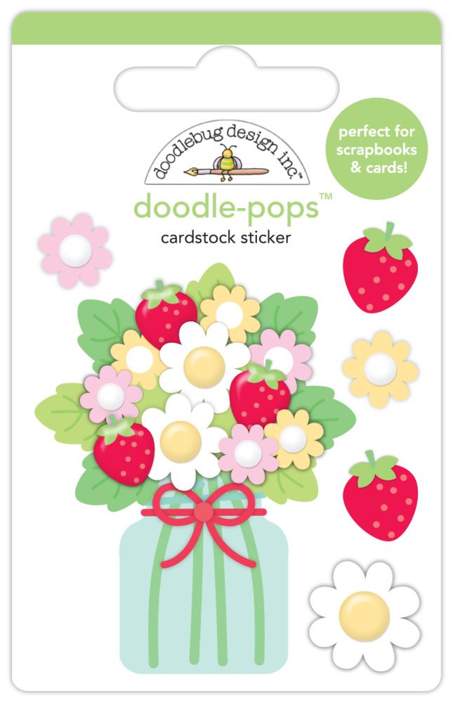 Berry Bouquet - Doodle-pops 3D Cardstock Sticker - Berry Sweet Collection