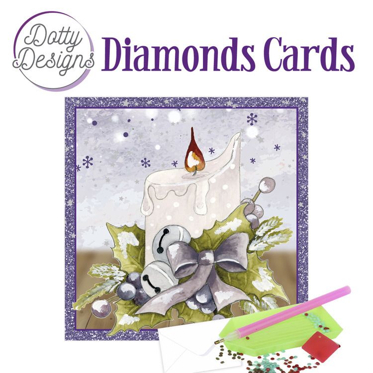 Candle with Purple Bow 1 - Dotty Designs Diamond Card Kit