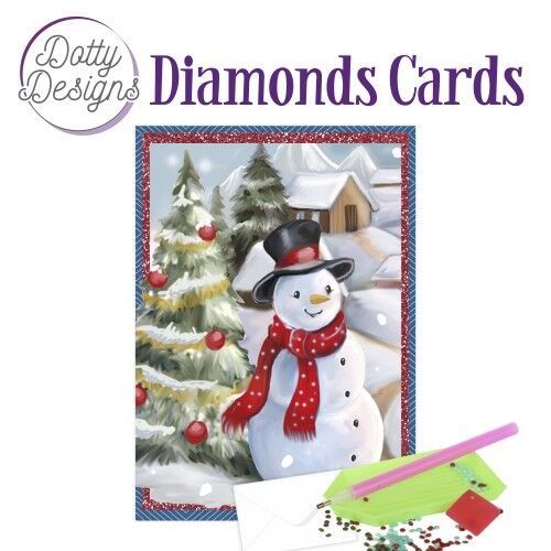 Snowman in a Christmas Village - Dotty Designs Diamond Card Kit
