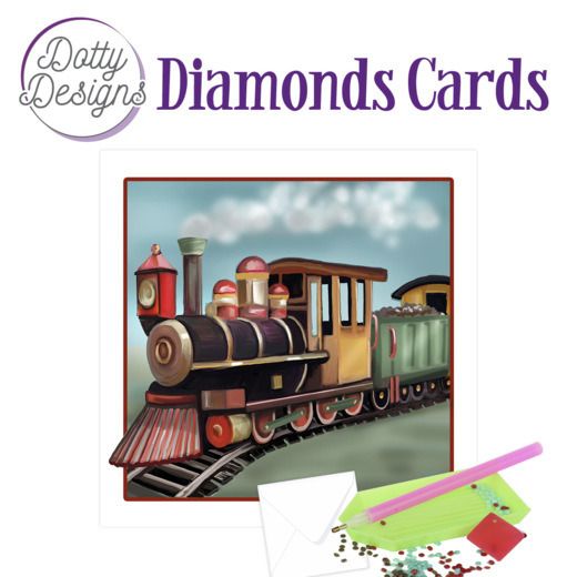 Vintage Locomotive - Dotty Designs Diamond Card Kit
