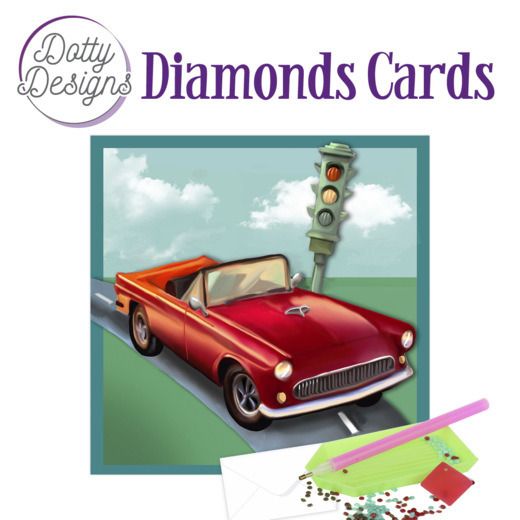 Vintage Red Car - Dotty Designs Diamond Card Kit