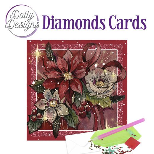 Poinsettia Square - Dotty Designs Diamond Card Kit