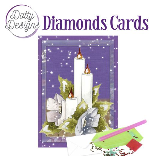 3 Candles with Flowers - Dotty Designs Diamond Card Kit
