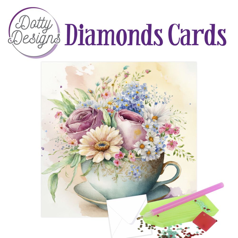 Cup of Blooms 1 - Dotty Designs Diamond Card Kit