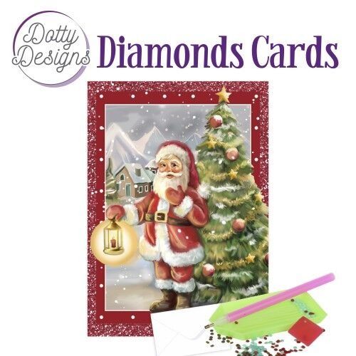 Santa Claus with a Candle - Dotty Designs Diamond Card Kit