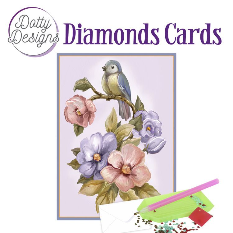 Bird and Flower 2 - Dotty Designs Diamond Card Kit