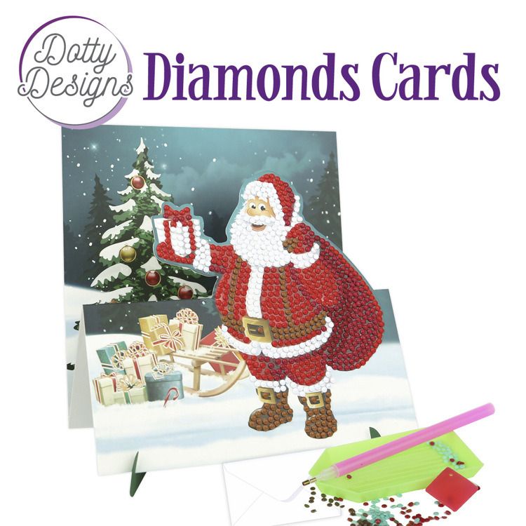 Santa with Sledge - Dotty Designs Diamond Easel Card Kit