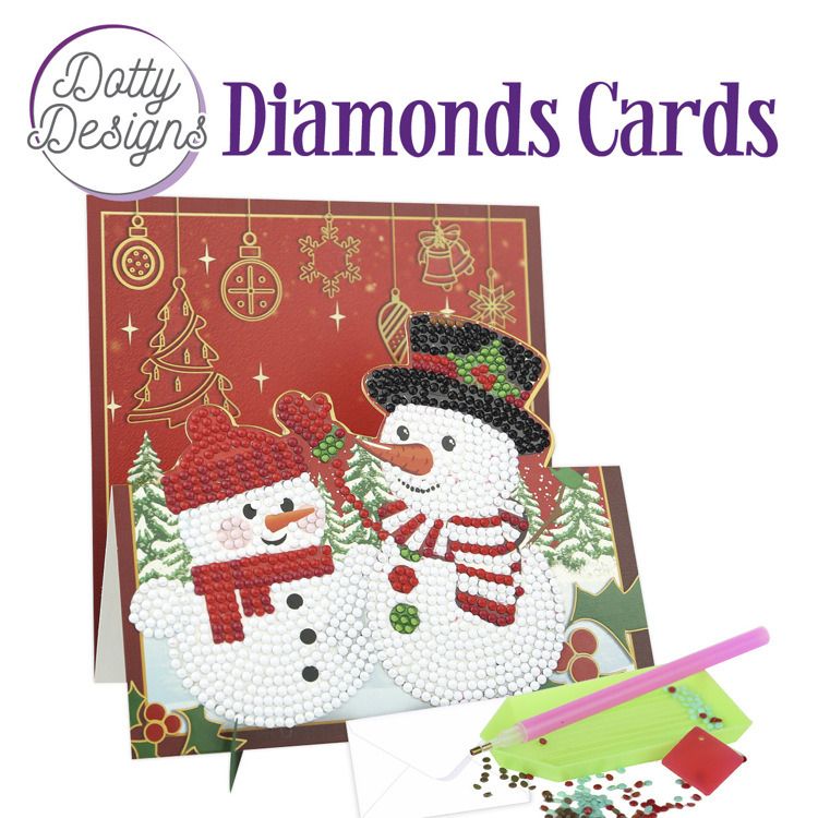 Two Snowmen - Dotty Designs Diamond Easel Card Kit