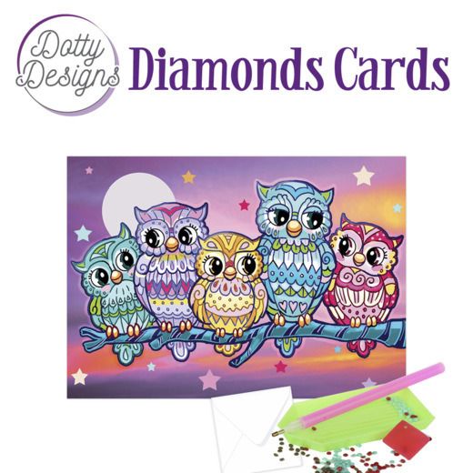 Kitschy Owls - Dotty Designs Diamond Card Kit