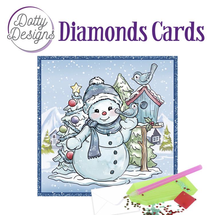 Snowman with Birds - Dotty Designs Diamond Card Kit
