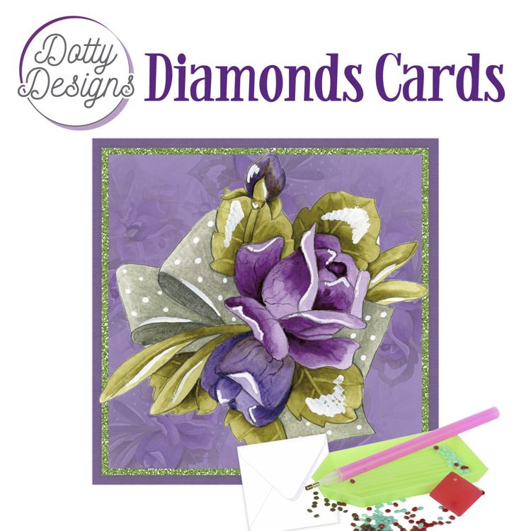 Purple Roses - Dotty Designs Diamond Card Kit