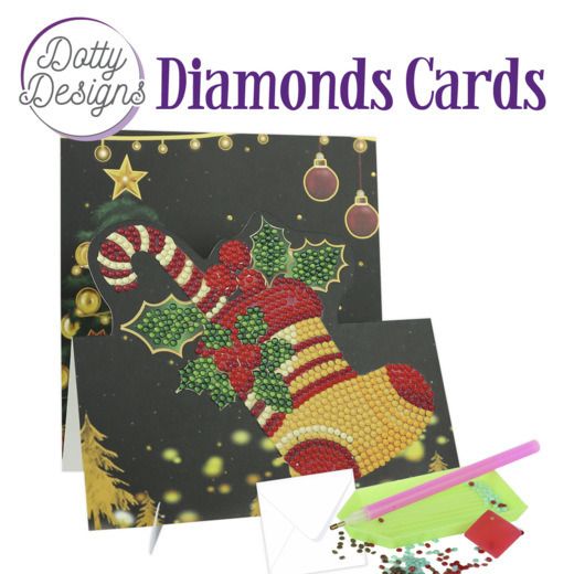 Christmas Sock- Dotty Designs Diamond Easel Card Kit