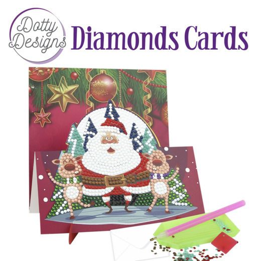 Santa with Two Deer - Dotty Designs Diamond Easel Card Kit