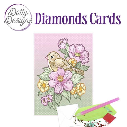 Bird And Flowers - Dotty Designs Diamond Card Kit